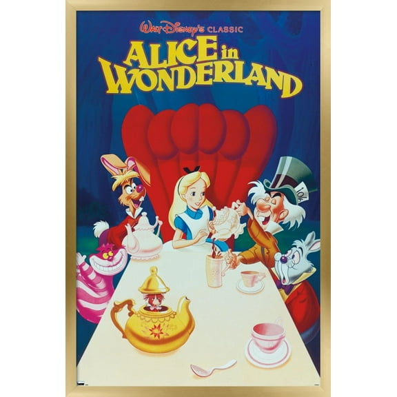 Disney Alice in Wonderland - 70th Anniversary Wall Poster, 14.725" x 22.375", Framed