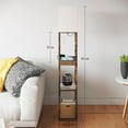 thumbnail image 3 of Floor Lamp with Shelves, Modern Dimmable Standing Lamp with Drawer & 2  Ports & 2 Power Outlet, Corner Tall Shelf Lamp for  Room and  (Rustic Browm), 3 of 14