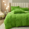 thumbnail image 6 of MorroMorn 5 PCS Shaggy Duvet Cover Bedding Set - Fluffy Comforter Cover Long Faux Fur Luxury Ultra Soft Cozy (Green, Full/Queen), 6 of 6