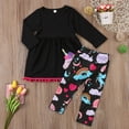 thumbnail image 3 of Toddler Kids Baby Girl Unicorn Tops Dress Floral Pants Outfits Set Clothes, 3 of 6