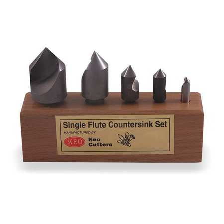 Countersink Set,5 PC,1 FL,100 Deg,Cobalt KEO 50050 by KEO
