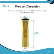 MARINE CITY Brass Drain Tube Corrosion Resistant Easy Functional and Smooth Design, 3-7/8 x 1 Inch, for Boat Water Marine Transom Motor Well Live Well Bait Well Pack of 1