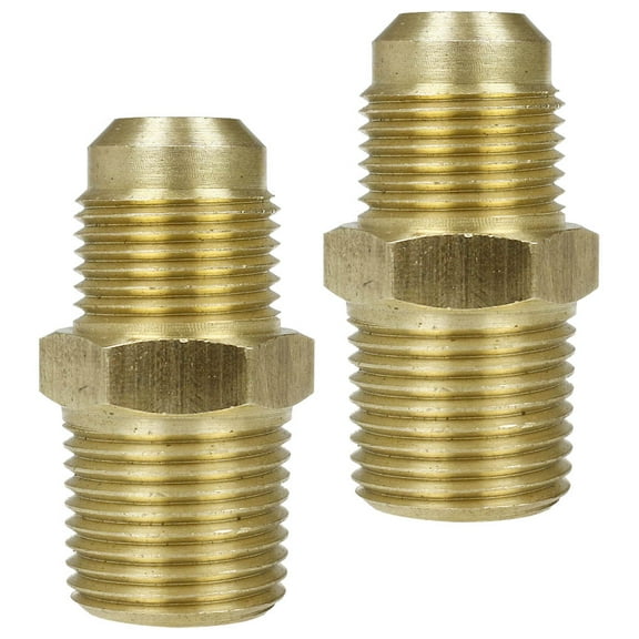1/2" x 1/2" Brass Male Adapter Straight Connector for Flared Tubing 10269-2Pack