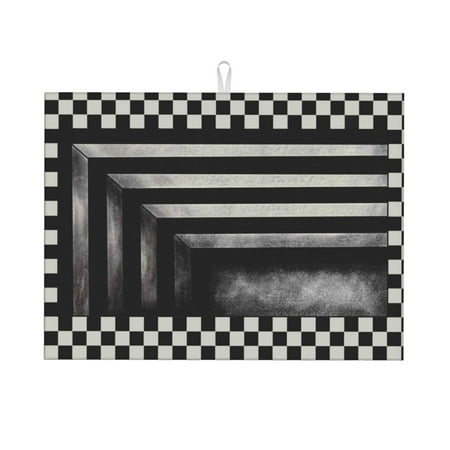 

Bingfone 3d Vortex Optical Illusion Square Black And White Checkerboard Trap 18 X 24 Dish Drying Mat For Kitchen Counter Ultra Absorbent Microfiber