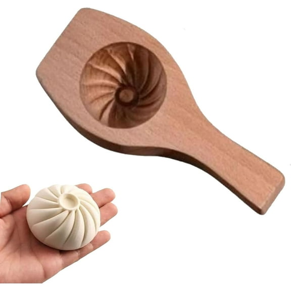 DIY Steamed Bun Mold，Solid Wood Steamed Bread Mold，Baozi Dumpling Mould for Kitchen Baking Cooking Tool(M)