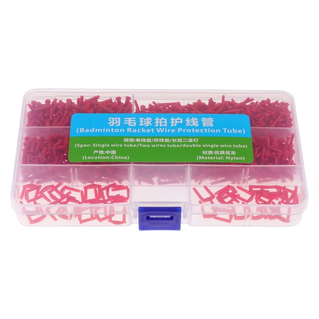 Almencla Œillets de Badminton Équipement de Badminton Boîte de Rangement Compacte en Nylon Remplacement Rouge