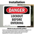 thumbnail image 3 of (2 Pack) Lockout Before Entering OSHA Danger Sign 14 Inch X 10 Inch Vinyl Label Decal Sticker Weather Resistant, UV Protected for Workplace, Business, and Construction Site, Made in the, 3 of 7