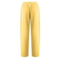thumbnail image 5 of Summer Capri Pants for Women, Women's Cotton Linen Button Cropped Pants Ankle Soild Color Trousers with Pockets, 5 of 5