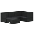 thumbnail image 2 of vidaXL 5 Piece Garden Lounge Set with Cushions Black Poly Rattan, 2 of 5