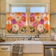 thumbnail image 2 of Yayeee Kitchen Curtains Tier Set of 2 Light Filtering 57"x36" Over Sink Window Panels, Abstract Floral, 2 of 7