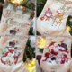thumbnail image 3 of Medias navideñas Bolsa grande de regalo de dulces de Papá Noel Decoración colgante para árbol de Navidad BRILLAR  Rojo Verde, 3 of 3
