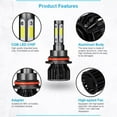 thumbnail image 5 of For Nissan Pathfinder 2005-2012 LED Headlight 9007 Hi-Low Beam + H11 Fog Light Bulbs 6000K White 4pcs, 5 of 18
