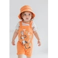 thumbnail image 5 of Disney Winnie the Pooh Eeyore Tigger Piglet Baby French Terry Short Overalls T-Shirt and Hat 3 Piece Outfit Set Newborn to Infant, 5 of 5