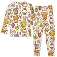 thumbnail image 2 of Dailycode Cotton Pajama Set Snug Fit Long Sleeve Top and Pants for 18M-8Y Cute Bear with Sweet and Dessert, 2 of 7