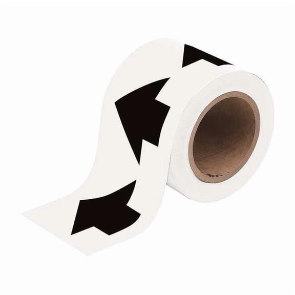 Brady Arrow Tape,White,2in W,90ft Roll L 91417