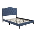 thumbnail image 4 of Home Design Mason Queen Upholstered Platform Bed with Button Tufted, Bed Frame with Curved Headboard for Adult, Denim Blue, Easy Assembly, 4 of 6
