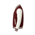 thumbnail image 5 of Men's Solid Plain Varsity Buttoned Original Leathered Thick Jacket, 5 of 6