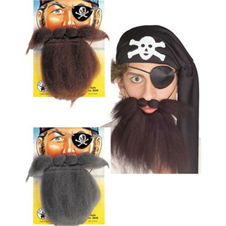 Childs Black Caribbean Pirate Captain Costume Beard and 