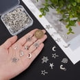 thumbnail image 2 of 120 piezas de dijes de luna y estrella de 12 estilos, dijes de estilo tibetano, dijes de plata antiguos, dijes de pentagrama, dijes de luna para hacer joyas, aretes, collares, pulseras., 2 of 6