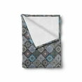 thumbnail image 2 of Moroccan Soft Flannel Fleece Blanket, Detailed Flower Designs with Checkered Pattern and Antique Cultural Inspirations, Cozy Plush for Indoor and Outdoor Use, 50" x 70", Multicolor, by Ambesonne, 2 of 6