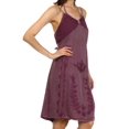 thumbnail image 3 of Sakkas Emma Embroidered Stonewashed Rayon Dress - Vintage Purple - One Size, 3 of 4