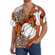 thumbnail image 1 of Fotbe Various Pumpkins Camisa Estampada de Manga Corta para Hombre, Casual de Verano, Estilo Playero, Sin Arrugas-Large, 1 of 5