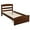 Walnut, variant on Hommoo Twin Size Platform Bed Frame with Storage Drawer, Platform Twin Bed Frame with Wood Headboard, Espresso