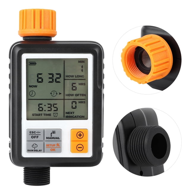 Garden Irrigation Timer, Premium ABS PC Automatic Smart LCD Display Electronic Garden Water Timer Watering Irrigation System Controller