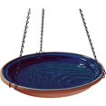 Terra Cotta Royal Blue Bird Bath