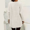 thumbnail image 5 of Wlynlyn Womens Crewneck Sweatshirts Long Sleeve Fleece Sweater Tops Casual Winter Warm Long Pullover Tops with Pockets(X-Large,White), 5 of 5