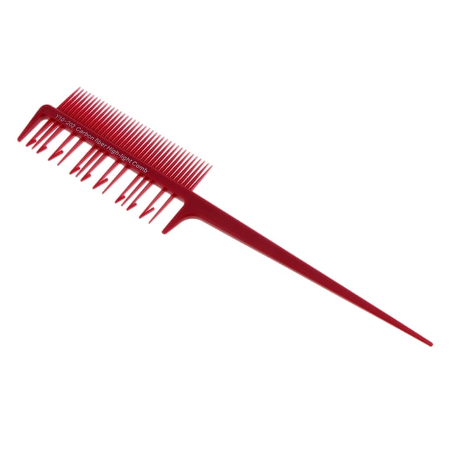 BELOVING Professional Sectioning Weaving Comb Highlighting Highlights Hair Comb Hook Red