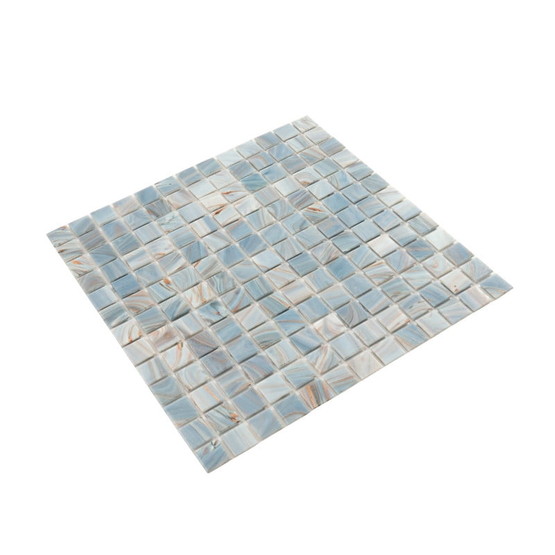 Celestial 12 in. x 12 in. Glossy Manatee Blue Glass Mosaic Wall and Floor Tile (20 sq. ft./case) (20-pack)