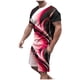 thumbnail image 1 of Mens Pantalones Casuales Cuello Redondo Impresión de Manga Corta Blusa Y Pantalones Cortos Traje, Pantalones de Traje para Hombres, 1 of 7