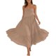 thumbnail image 1 of TaTaai Women's 2026 Summer Spaghetti Strap Ruffled Asymmetric Solid Maxi Dress Loose Beach Sundress for Daily & Vacation Gift, 1 of 9