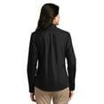 thumbnail image 2 of Port Authority Adult Female Women Plain Long Sleeves Shirt Deep Black Small, 2 of 4