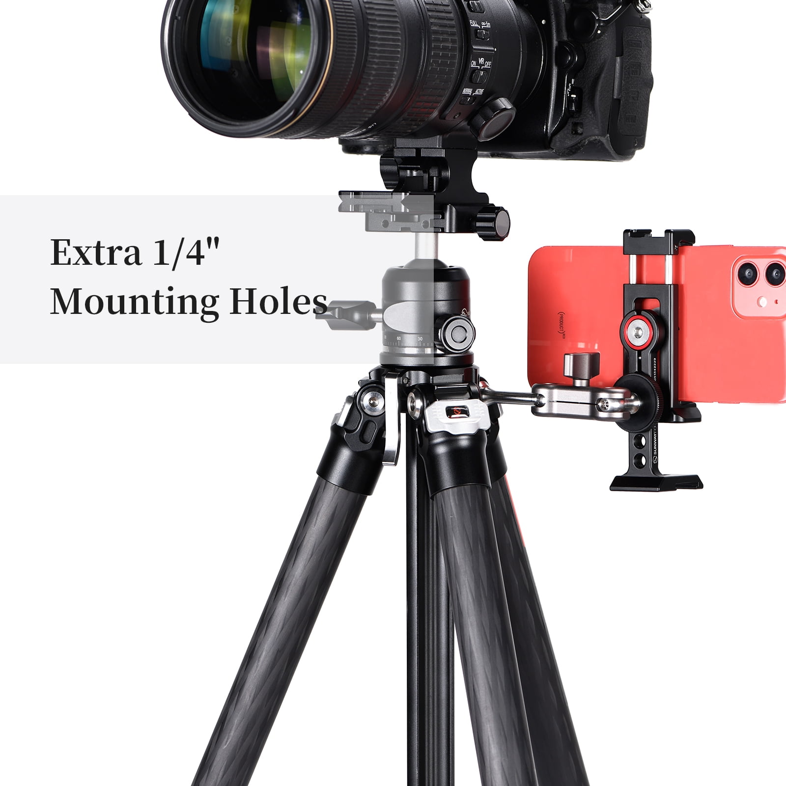 SUNWAYFOTO T2541CE Travel Tripod Carbon Fiber Compact Light Portable Professional Tripod Dslr Camera Waterproof,26.5lb Load