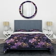 thumbnail image 3 of Designart "Moody Mystic Twilight" Purple Floral Bedding Covert Set - Cottage Bed Set With 2 Shams, 3 of 5