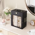 thumbnail image 3 of HOOBRO Jewelry Box with Mirror, Travel Jewelry Organizer with Glass Window, Vertical Storage, Christmas Gift, Gift for Loved Ones, for Earrings, Rings, Necklaces, Bracelets, Black BK03JB04G2, 3 of 9