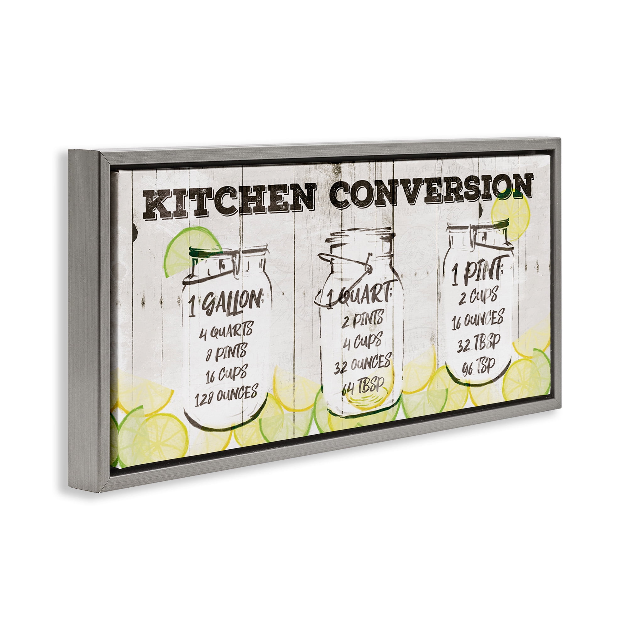 Stupell Industries Kitchen Conversion Summer Jars Food & Beverage Painting Gray Floater Framed Canvas Art Print Wall Art, 25 x 11