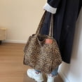 thumbnail image 6 of Oversized Leopard Prints Shoulder Bags For Women Deformable Canvas Large Capacity Shopping Totes 2023 Winter New Luxury Handbags Beige 60x33x34x19cm, 6 of 9
