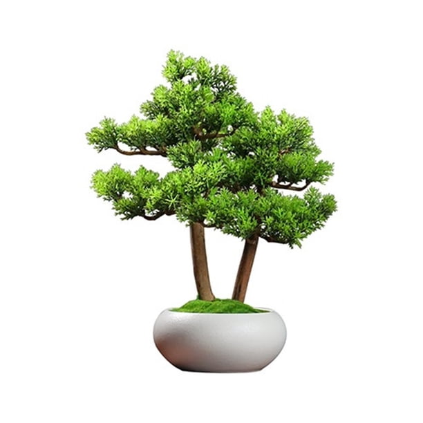Adornos de bonsái de pino simulados y acogedores, bonsáis artificiales, plantas de escritorio, pequeñas plantas verdes