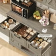 thumbnail image 4 of Homfa 72'' Kitchen Pantry Buffet Hutch, 4 Doors 3 Drawers Cupboard with Countertop & Adjustable Shelves, Farmhouse Storage Cabinet for Dining Room,Gray, 4 of 7