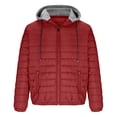 thumbnail image 5 of Men's Puffer Jacket Lightweight Warm Winter Coat with Detachable Hood Zip Up Waterproof Windproof Parka Outwear, 5 of 5
