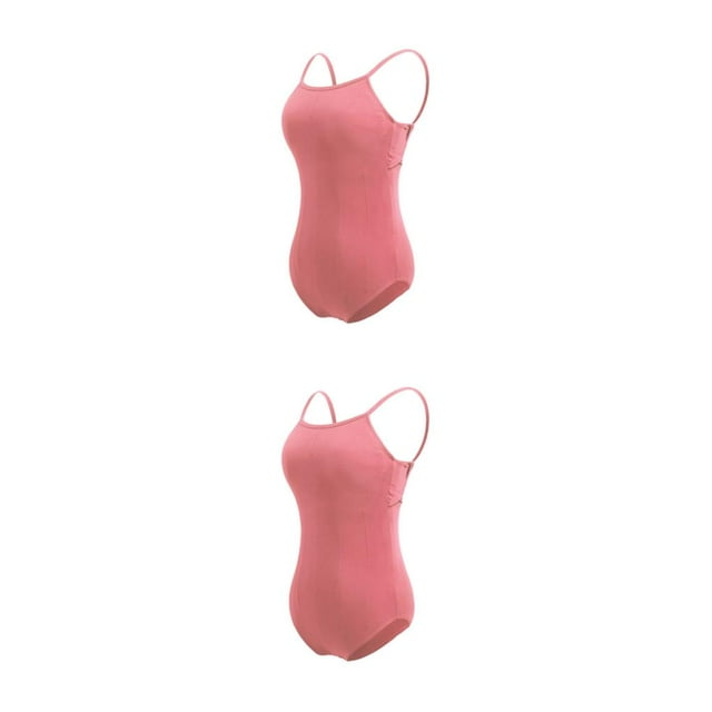 Minnieouse Traje de baile Leotardo de ballet Traje de baile Elástico Transpirable Atractivo Accesorios para mujer Entrepierna cerrada Rosa S marrón rosa S 2piezas