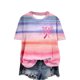 thumbnail image 4 of Puntoco Blusas casuales de moda para mujer, camisetas estampadas con cuello redondo, camisetas de manga corta, 4 of 5