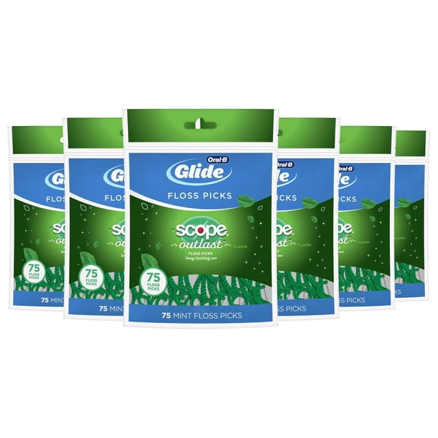 Palillos de hilo dental Oral B Glide completos con Scope Outlast