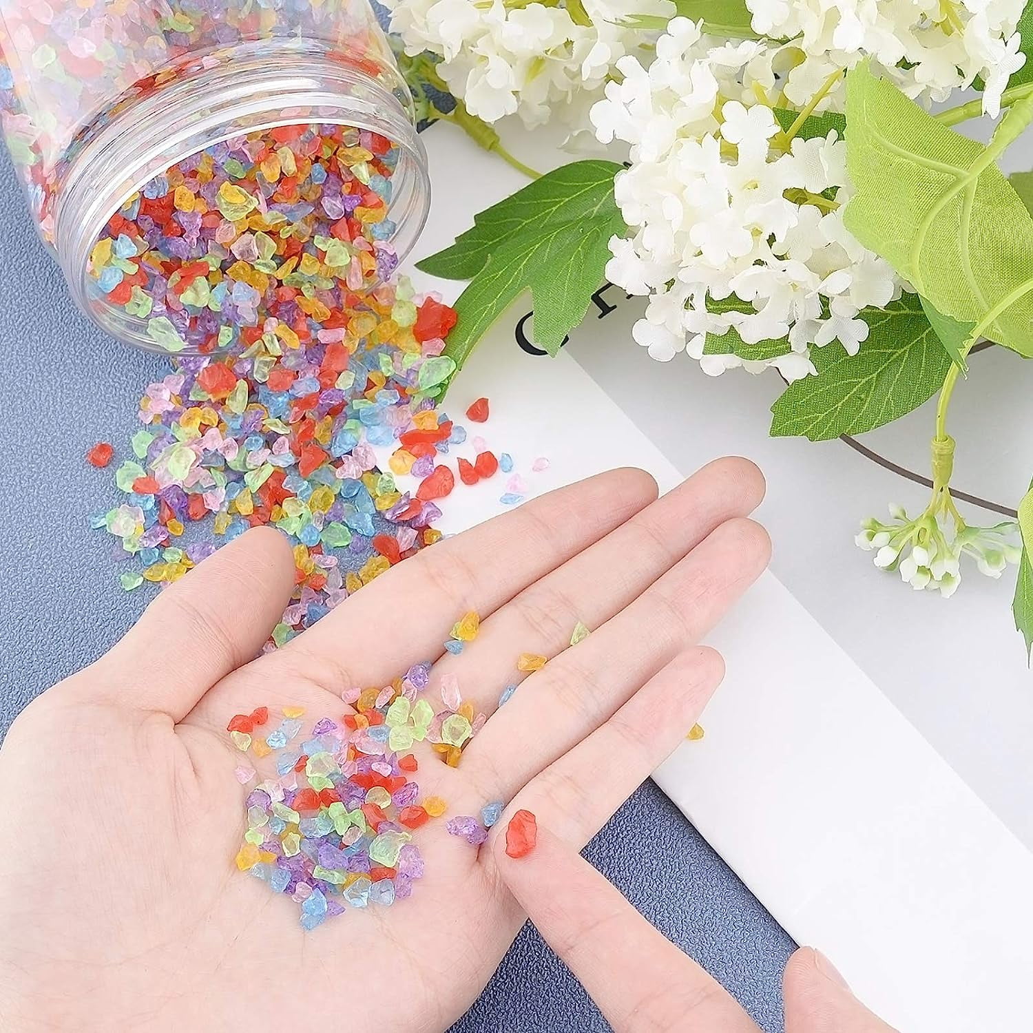 Candle Making Accessory 300g 6 Colors No Hole Chip Glass Beads Accessory DIY for The Making of Colored Candles Easy to Make Gel Candle Mixed Color