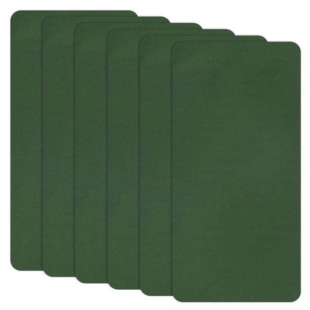 Uxcell 6-Pack Parches de Reparación de Poliéster, 7.9 x 3.9" Parches de Reparación de Tela Autoadhesivos para Sofás, Verde Militar