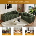 thumbnail image 6 of Wiilayok 59.1"+80.3" Modern Tufted Upholstered 2 & 3 Seater Sofa Set with 4 Pillows, Comfy Sherpa Deep Seat Cloud Couch, Loveseat for Living Room Apartment, Olive Green, 6 of 8