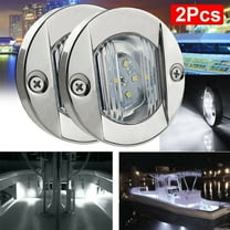 EROCK 2Pcs White Round Marine Boat LED Stern Transom Lights Cabin Deck Courtesy Light